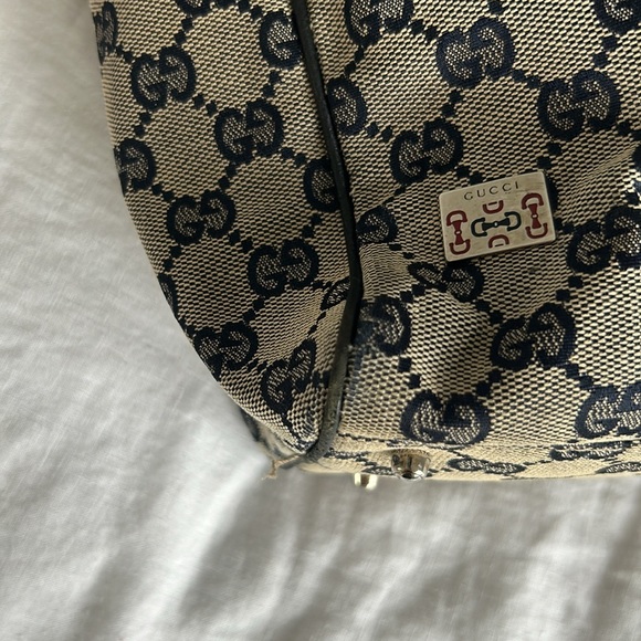 Gucci Navy Red Tote Handle Bag - Picture 12 of 17